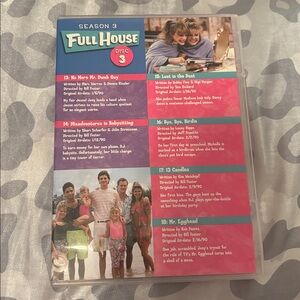 Full House Season 3 DVD *CD’s NOT included*